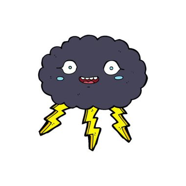 Basit bir döngülü mutlu çizgi film yağmur bulutu