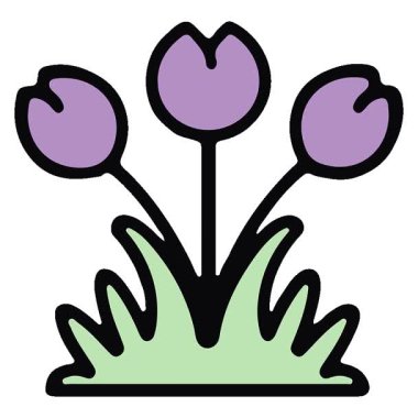 Basit bir ilmek animasyonu basit bir lale çiçeği tasarımı