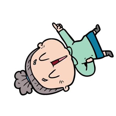 Basit bir çizgi film çizgi filmi. Mutlu yaşlı kadın.