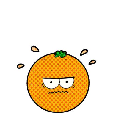 Öfkeli turuncu basit bir çizgi film.