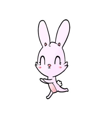 Basit bir döngülü sevimli çizgi film tavşanı