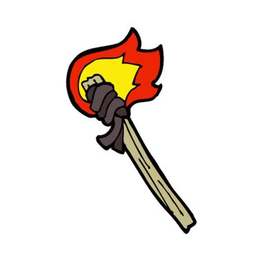 Basit bir çizgi film yanan meşalesi.