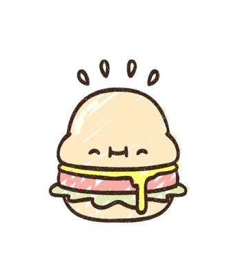 Basit bir döngülü Sevimli Burger Tebeşiri Çizimi