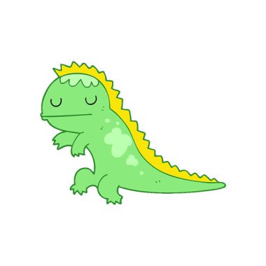 Basit bir döngülü çizgi film dinozoru.