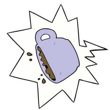 Konuşma balonlu basit bir çizgi film kahve fincanı.