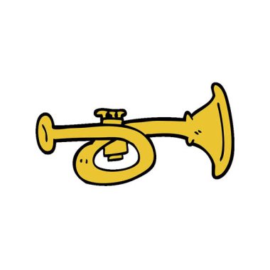 Basit bir çizgi film animasyon karalama pirinç kornası.