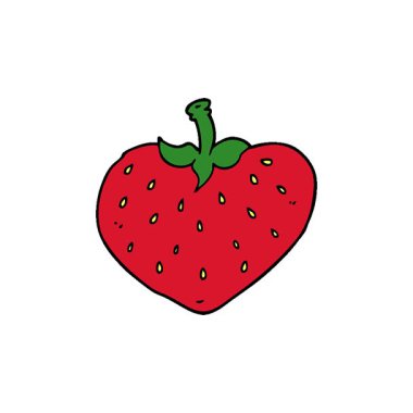 Basit bir çizgi film çizgi filmi çileği.