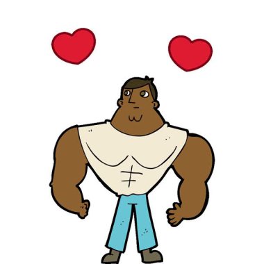 Basit bir döngü çizgi film vücut geliştiricisi.