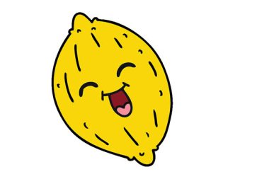 Mutlu bir limon çizilmiş basit bir serbest çizim animasyonu