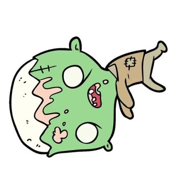 Basit bir döngülü sevimli çizgi film zombisi.