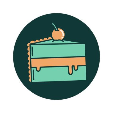 Basit bir döngü ikonik dövme tarzı çikolatalı pasta resmi.