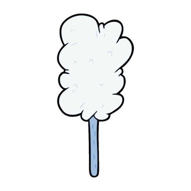 Basit bir çizgi film çizgi film çubuğunda pamuk helva