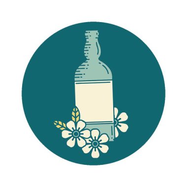 Basit bir döngü animasyon şarap şişesi daire tasarımı