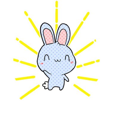 Basit bir döngülü sevimli çizgi film tavşanı sallıyor