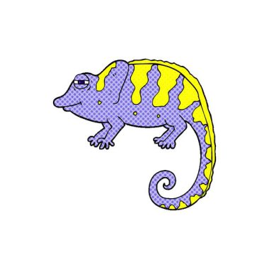 Basit bir serbest çizim çizgi film bukalemunu.