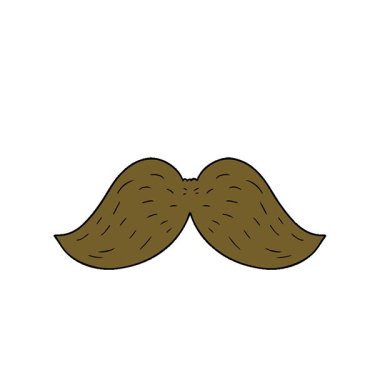 Basit bir çizgi film bıyığı.