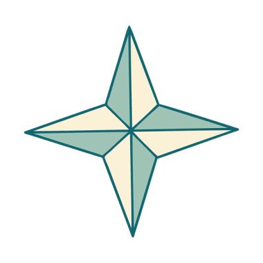 Bir yıldızın basit bir döngü ikonik dövme görüntüsü