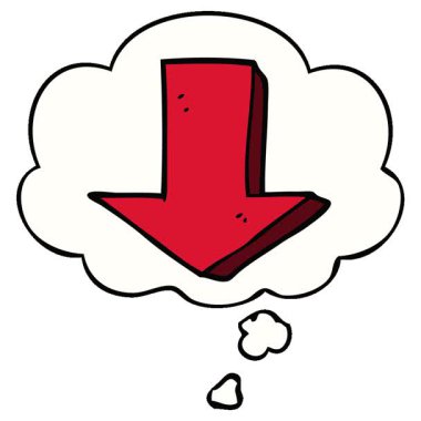 Düşünce baloncuğu ile ok gösteren basit bir döngü animasyonu