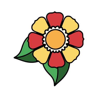 Geleneksel çiçek stilinde basit bir döngü dövmesi.