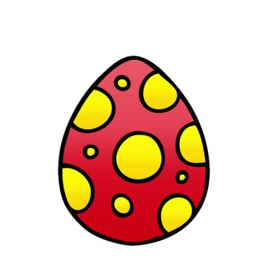 Basit bir döngü hareketli, gölgeli, karikatürlü paskalya yumurtası.