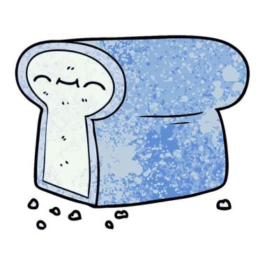 Basit bir çizgi film karakteri ekmek parçası.