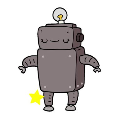 Basit bir çizgi film robotu.