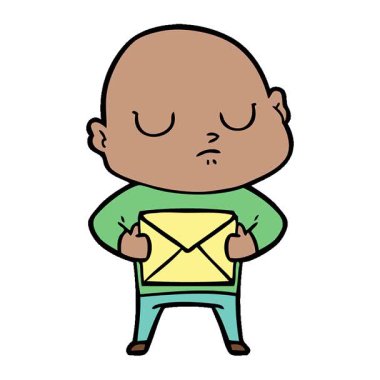 Basit bir çizgi film karakteri kel adam.