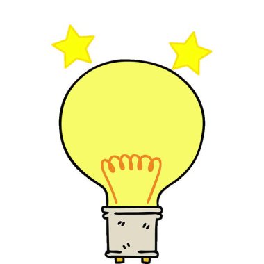 Basit bir döngü hareketli el çizimi çizgi film ampulü