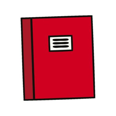 Bir günlük kitabının basit bir çizgi filmi.