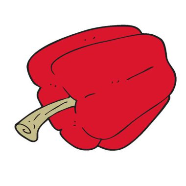 Basit bir döngü canlandırmalı düz renkli biber çizimi