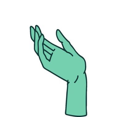 Basit bir döngü animasyon ikonik dövme tarzı bir el resmi