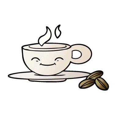 Basit bir çizgi film espresso kupası.