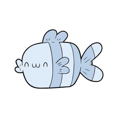 Basit bir halkalı çizgi film balığı.