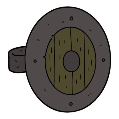 Basit bir döngü animasyon Viking kalkan çizgi filmi