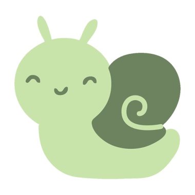 Basit bir döngülü sevimli çizgi film salyangozu.