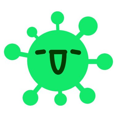 Basit bir döngü animasyonu çok mutlu bir virüs.