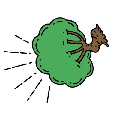 Geleneksel bir dövme ağacının basit bir döngü canlandırması