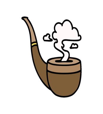 Geleneksel sigara piposu tarzında basit bir döngü dövmesi.