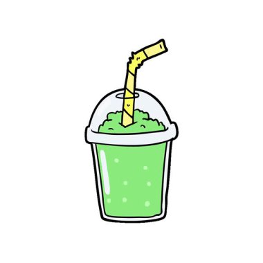 Basit bir döngülü çizgi film buzlu smoothie.