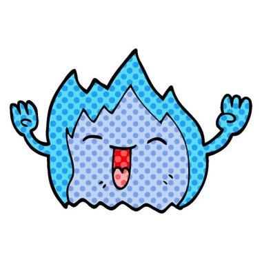 Basit bir çizgi film çizgi filmi karalaması mutlu gaz alevi