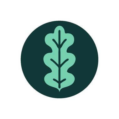 Yaprağın basit bir döngü ikonik dövme görüntüsü