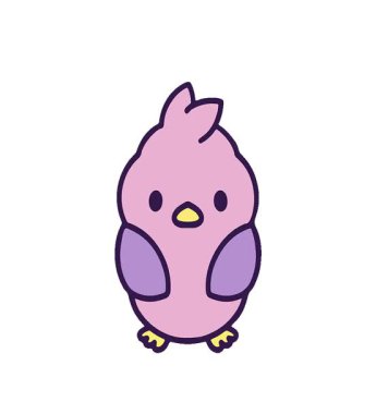 Basit bir döngülü çizgi film kuşu.