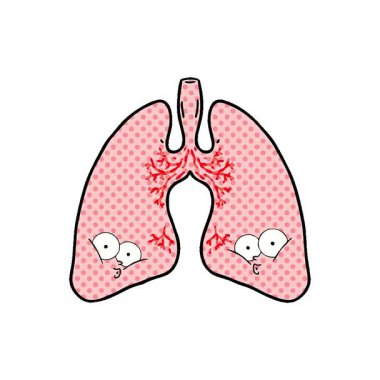 Basit bir çizgi film akciğerleri.