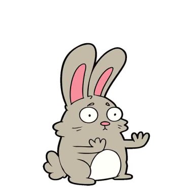 Basit bir çizgi film korkulu tavşanı.