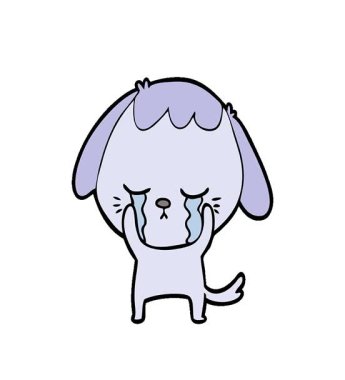 Basit bir döngü animasyonu, ağlayan köpek yavrusu çizgi filmi.