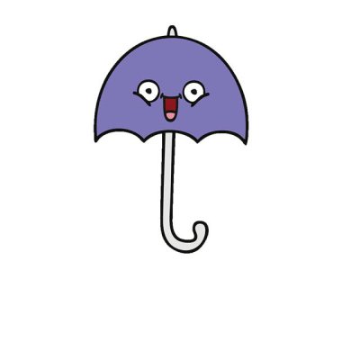 Basit bir döngü, sevimli bir şemsiye çizgi filmi.