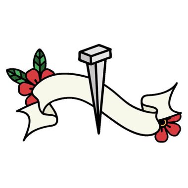 Demir çivi dövmeli basit bir döngü.