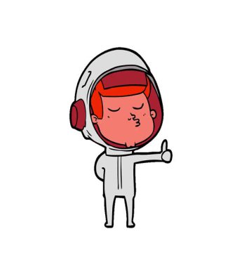 Basit bir döngü animasyonu. Kendine güvenen astronot işaret veriyor.