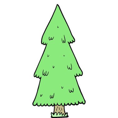 Basit bir döngü çizgi film Noel ağacı.