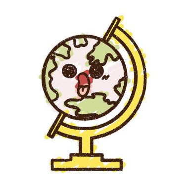 Basit bir döngü animasyon Globe Tebeşir Çizimi